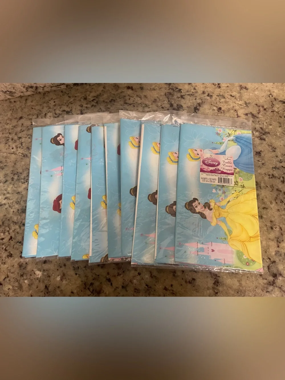 New Disney Princess plastic tablecloths set of 10 table covers part Belle cinder